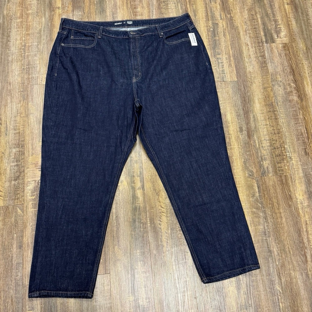 Old Navy Women's 24 Plus Size Slouchy Jeans Dark Wash High Rise Cropped Straight